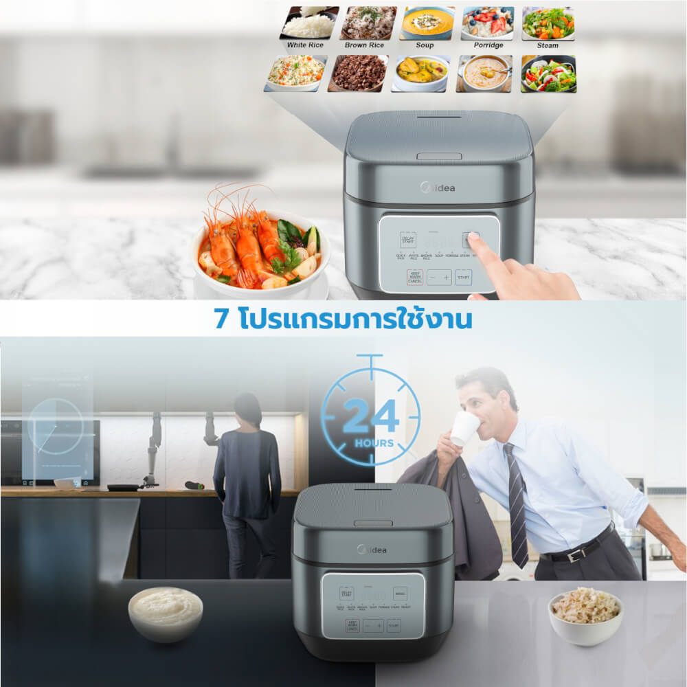 หม้อหุงข้าว DIGITAL MIDEA MRD180T2BDG สีเขียว 1.8ลิตร_4